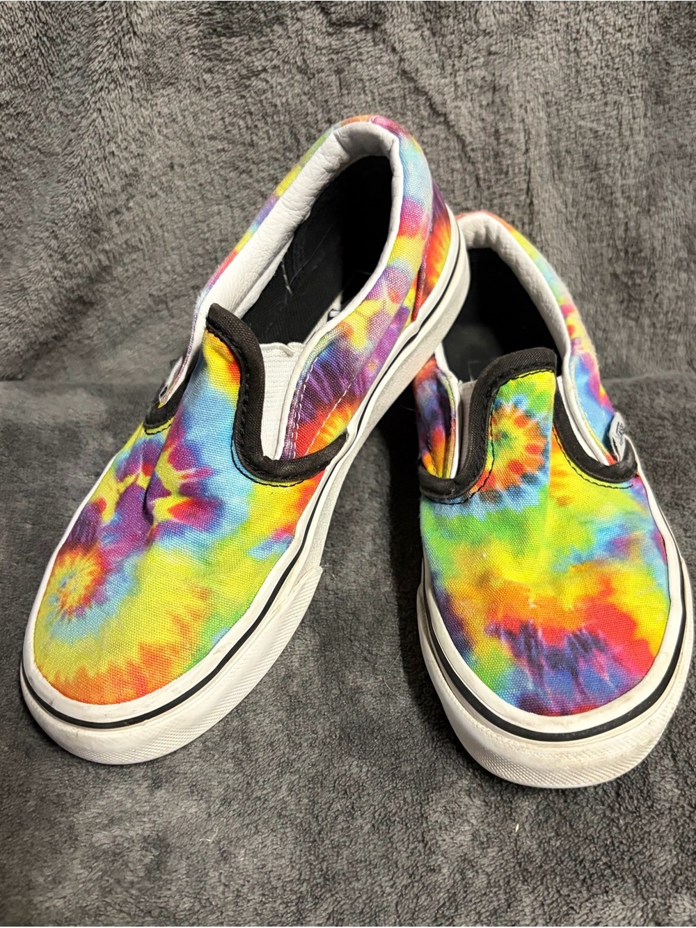 Vans Kids Slip-On Sneakers in Rainbow Tie-Dye Pride Month